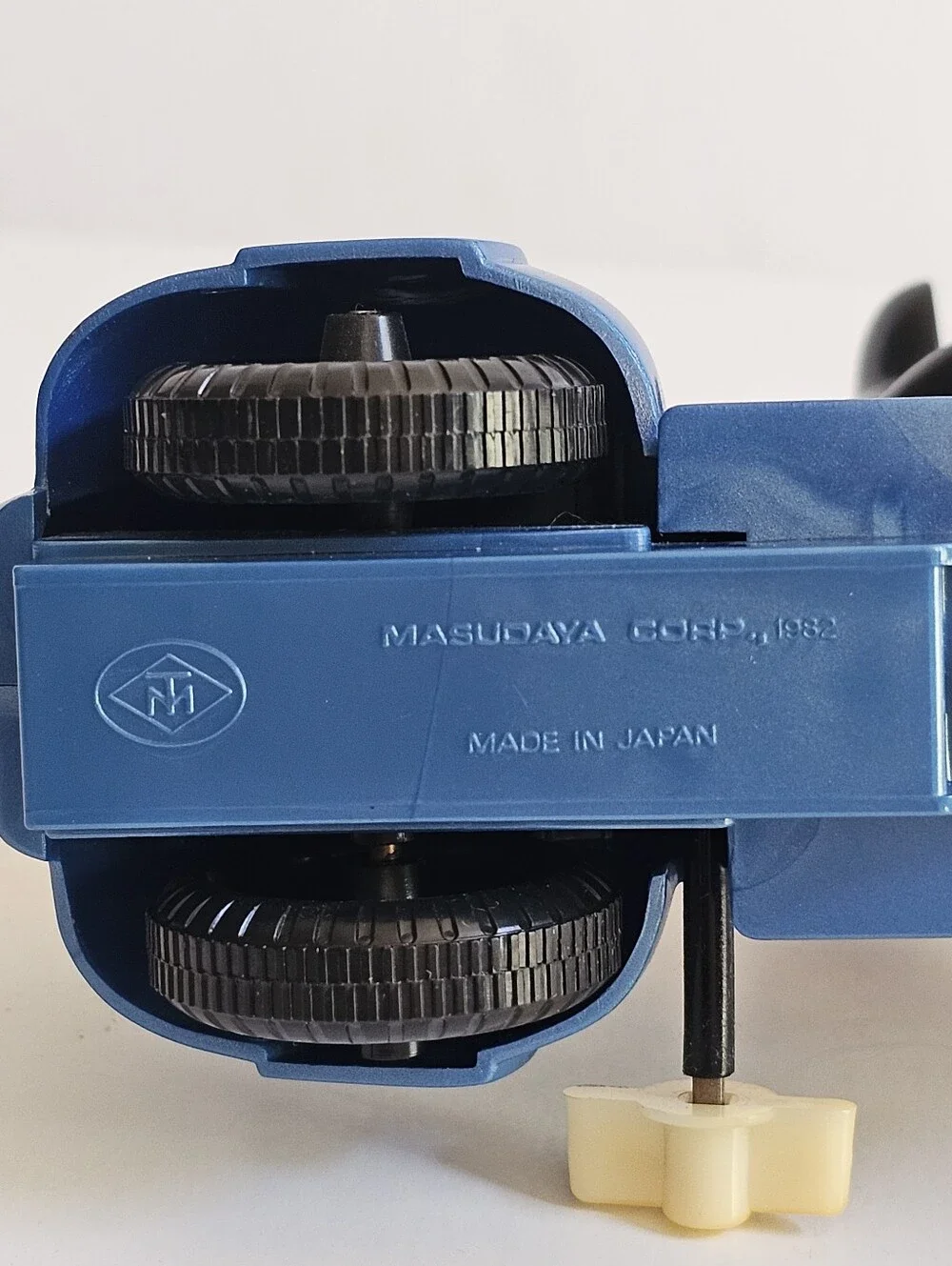 Vintage Mickey Mouse Blue Scooter Wind-up Toy Figure 1982 Masudaya Japan Disney